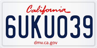 CA license plate 6UKU039