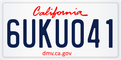 CA license plate 6UKU041