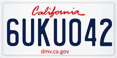CA license plate 6UKU042