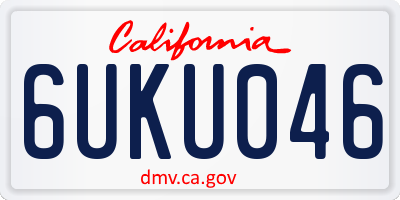 CA license plate 6UKU046