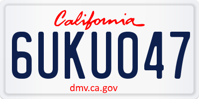 CA license plate 6UKU047