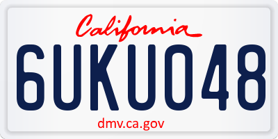 CA license plate 6UKU048