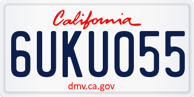 CA license plate 6UKU055