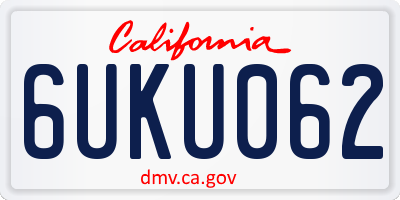 CA license plate 6UKU062