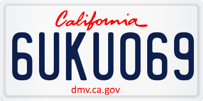 CA license plate 6UKU069