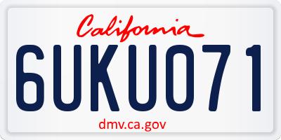CA license plate 6UKU071