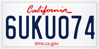 CA license plate 6UKU074