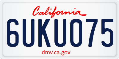 CA license plate 6UKU075
