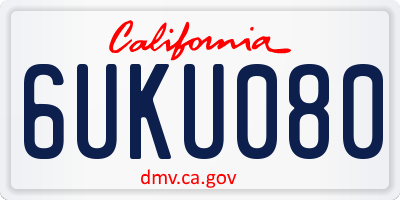 CA license plate 6UKU080