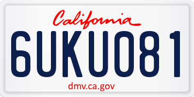 CA license plate 6UKU081