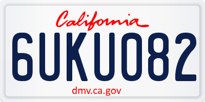 CA license plate 6UKU082
