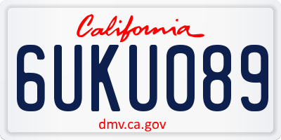 CA license plate 6UKU089