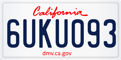 CA license plate 6UKU093