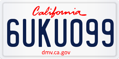 CA license plate 6UKU099