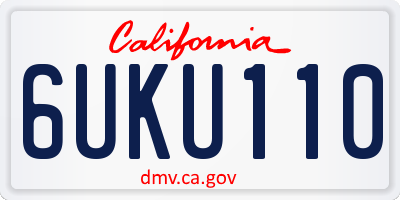 CA license plate 6UKU110