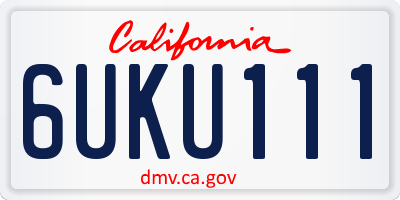 CA license plate 6UKU111