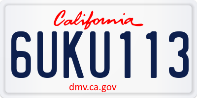 CA license plate 6UKU113