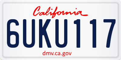 CA license plate 6UKU117