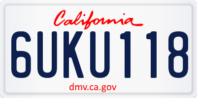 CA license plate 6UKU118