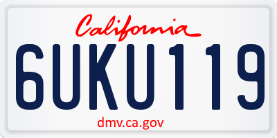 CA license plate 6UKU119
