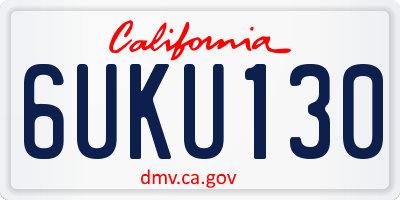CA license plate 6UKU130