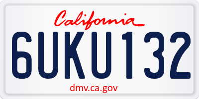 CA license plate 6UKU132