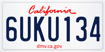 CA license plate 6UKU134