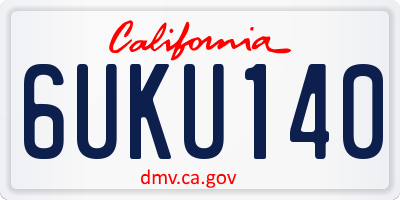CA license plate 6UKU140