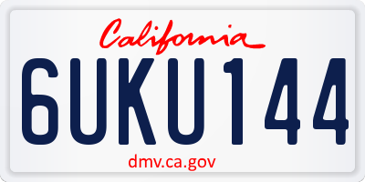 CA license plate 6UKU144