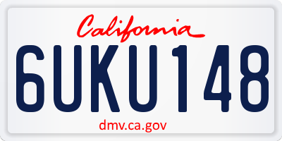 CA license plate 6UKU148