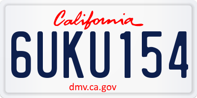 CA license plate 6UKU154