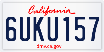 CA license plate 6UKU157