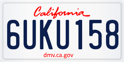 CA license plate 6UKU158