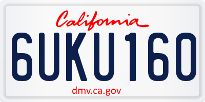 CA license plate 6UKU160