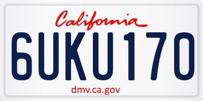 CA license plate 6UKU170