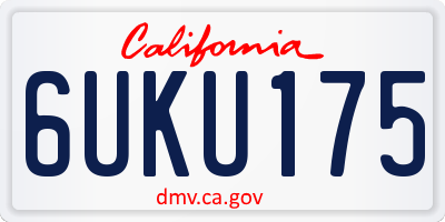 CA license plate 6UKU175