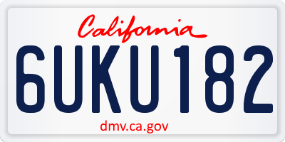 CA license plate 6UKU182