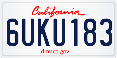 CA license plate 6UKU183