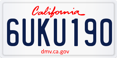 CA license plate 6UKU190