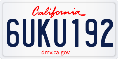 CA license plate 6UKU192