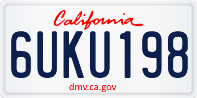 CA license plate 6UKU198