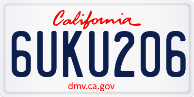 CA license plate 6UKU206