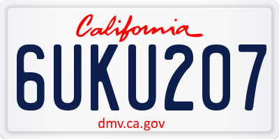 CA license plate 6UKU207