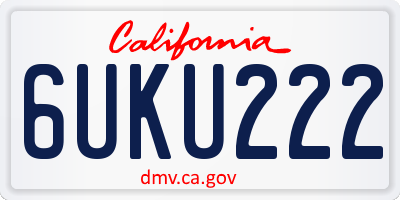 CA license plate 6UKU222