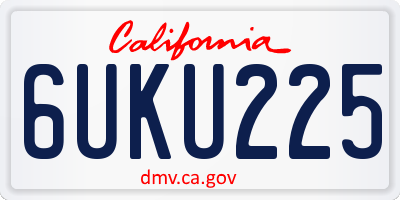 CA license plate 6UKU225