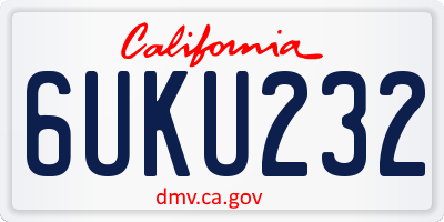 CA license plate 6UKU232