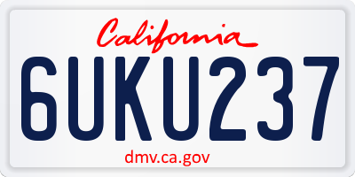 CA license plate 6UKU237