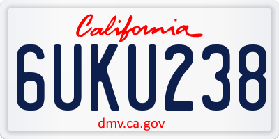 CA license plate 6UKU238