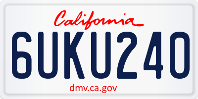 CA license plate 6UKU240