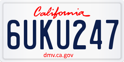 CA license plate 6UKU247